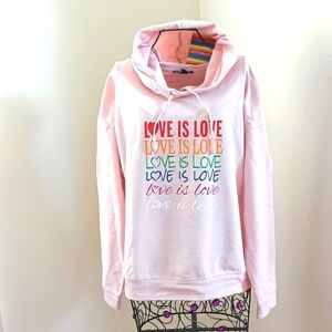 NWT “Love Is Love” Cotton Lightweight Hoodie Sweatshirt size L